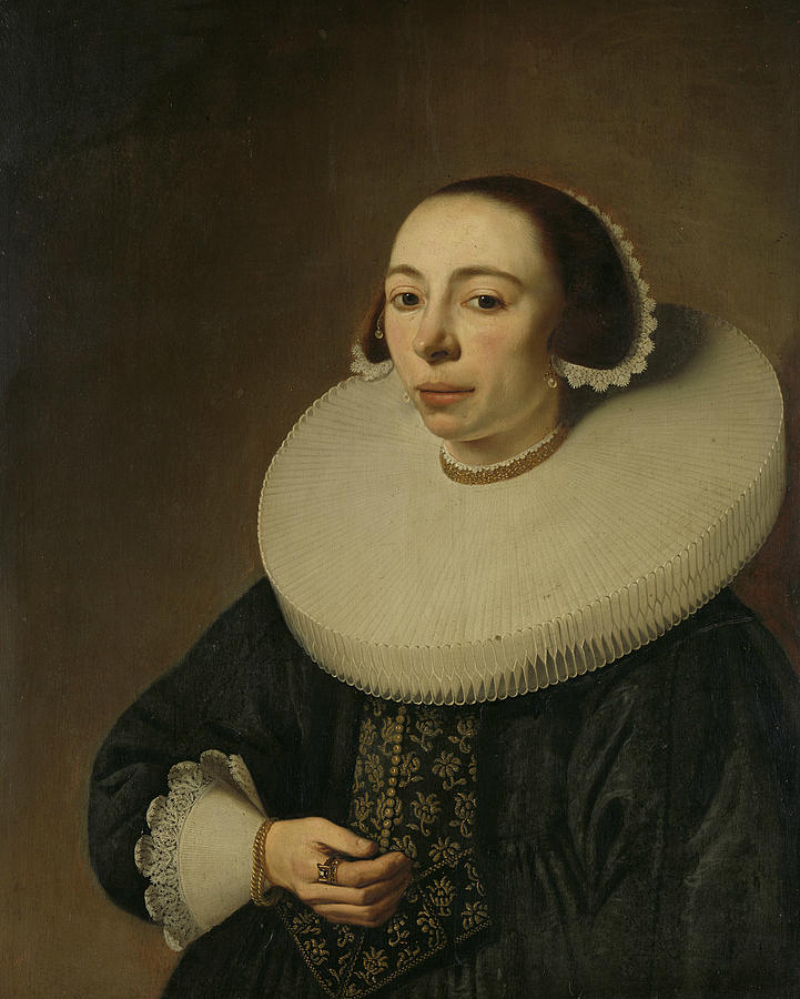 Portrait of a Woman, 1638 Painting by Pieter Dubordieu