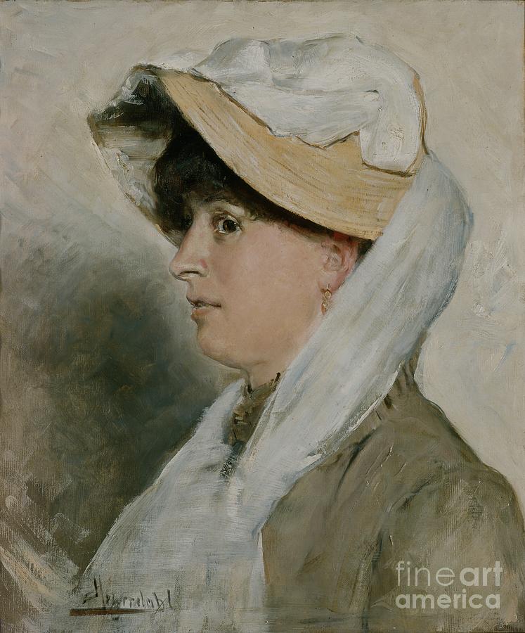 Portrait Of A Woman, 1896 Painting by Hans Olaf Heyerdahl