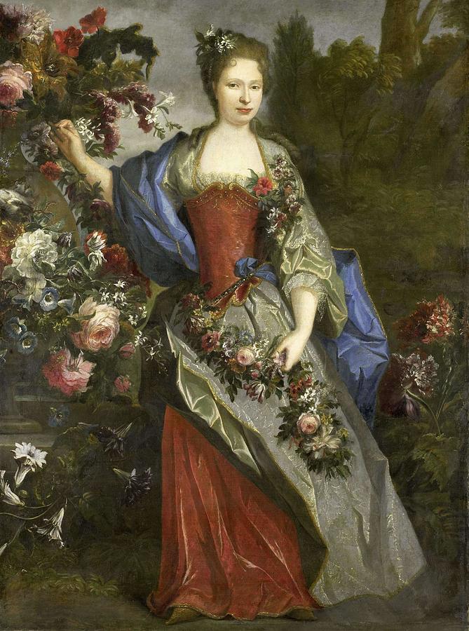 Portrait of a Woman, according to tradition Marie Louise Elisabeth dOrleans -1695-1719-, Duchess... Painting by Nicolas de Largilliere -school of-