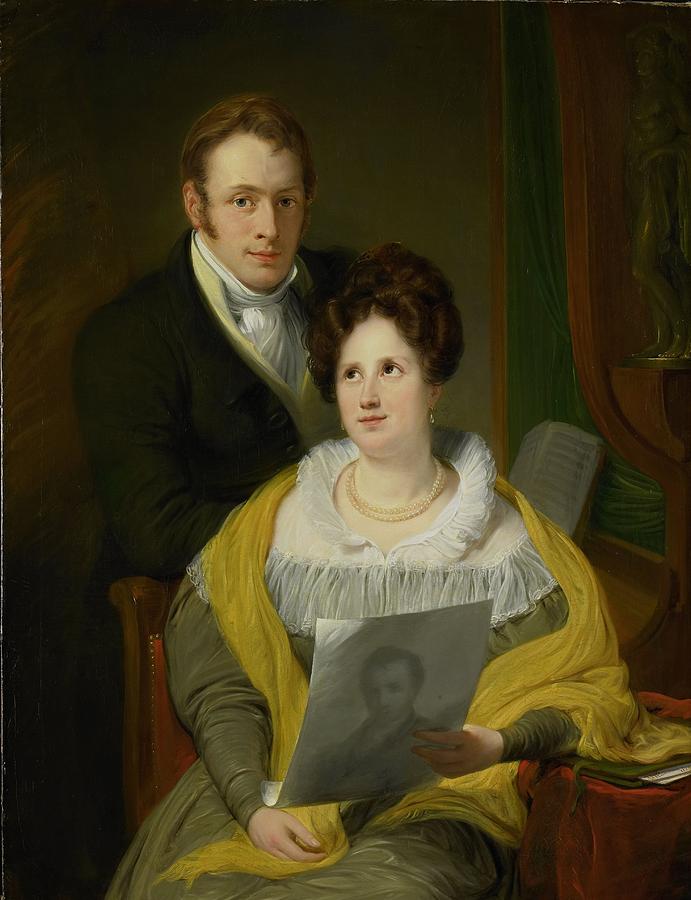 Portrait of a Woman and a Man Painting by MotionAge Designs