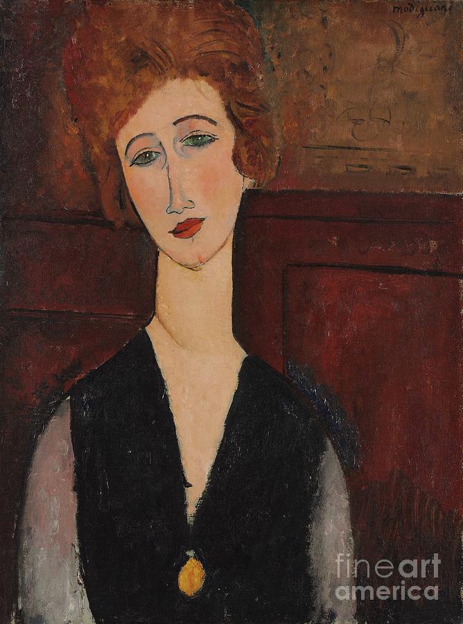Portrait Of A Woman By Amedeo Modigliani Painting by Amedeo Modigliani