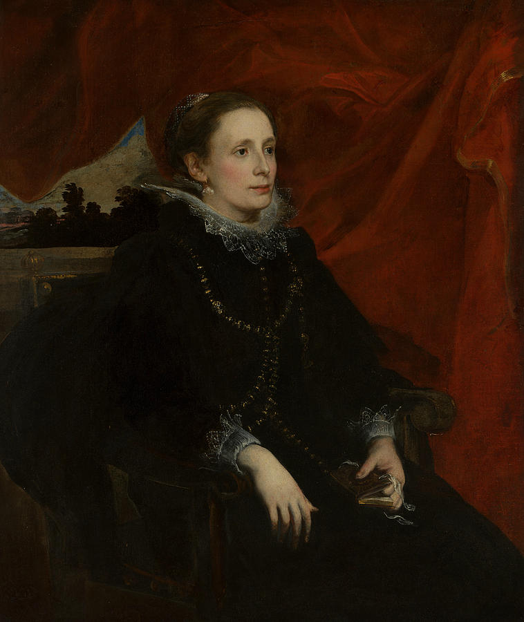Portrait of a Woman, Called the Marchesa Durazzo Painting by Anthony van Dyck