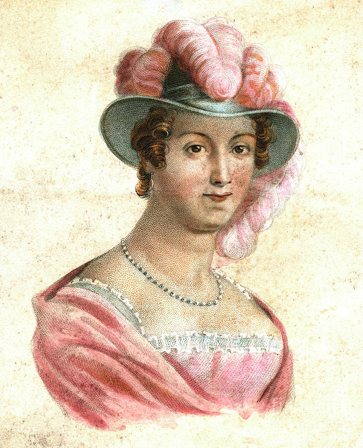 Portrait Of A Woman In A Feathered Hat Drawing by Print Collector