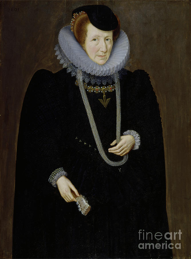 Portrait Of A Woman, Probably Eleanor Packington, Lady Scudamore, 1601 Painting by Marcus Gheeraerts