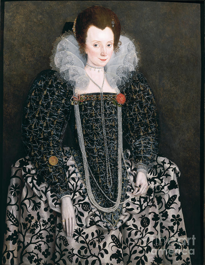 Portrait Of A Woman, Traditionally Identified As Mary Clopton Painting by English School