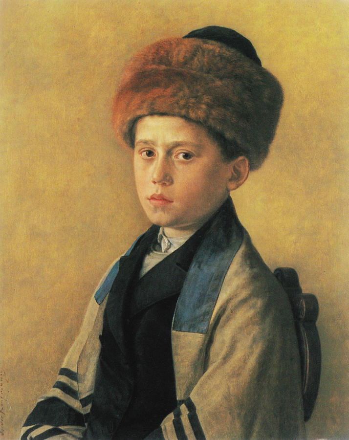 Portrait of a young boy Painting by Isidor Kaufmann