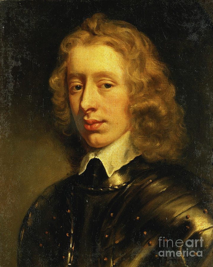 Portrait Of A Young Gentleman, Thought To Be The Duke Of Richmond, Bust Length, Wearing Armour, C.1650 Painting by Peter Lely