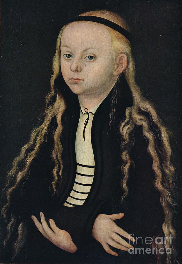 Portrait Of A Young Girl 16th Century Drawing by Print Collector