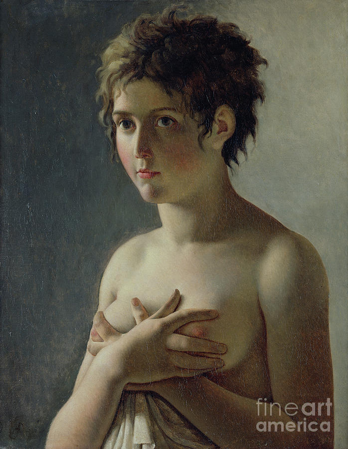 Portrait Of A Young Girl, 1812 Painting by Baron Pierre-narcisse Guerin