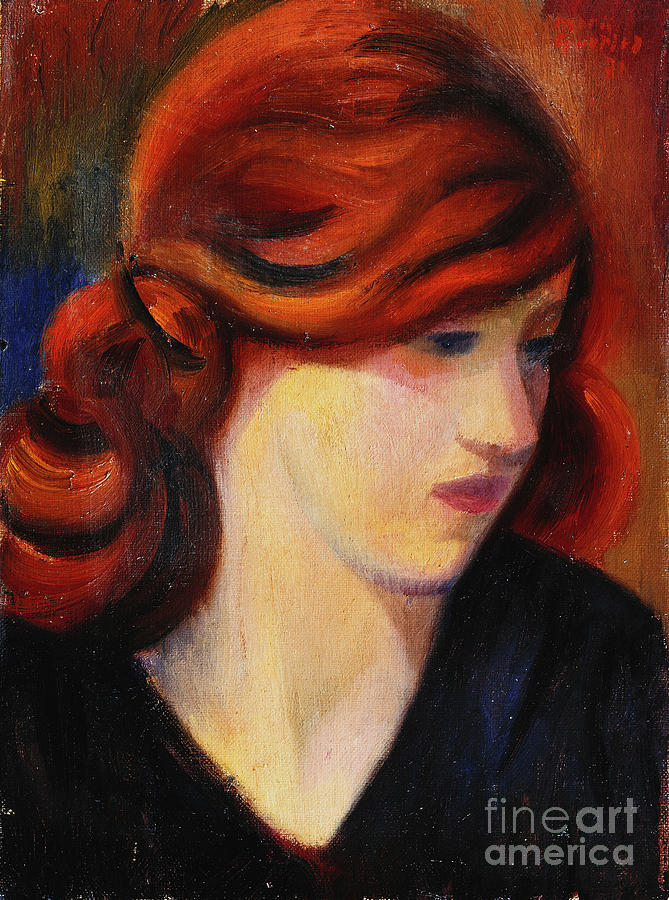 Portrait Of A Young Girl, 1931 Painting by Mark Gertler