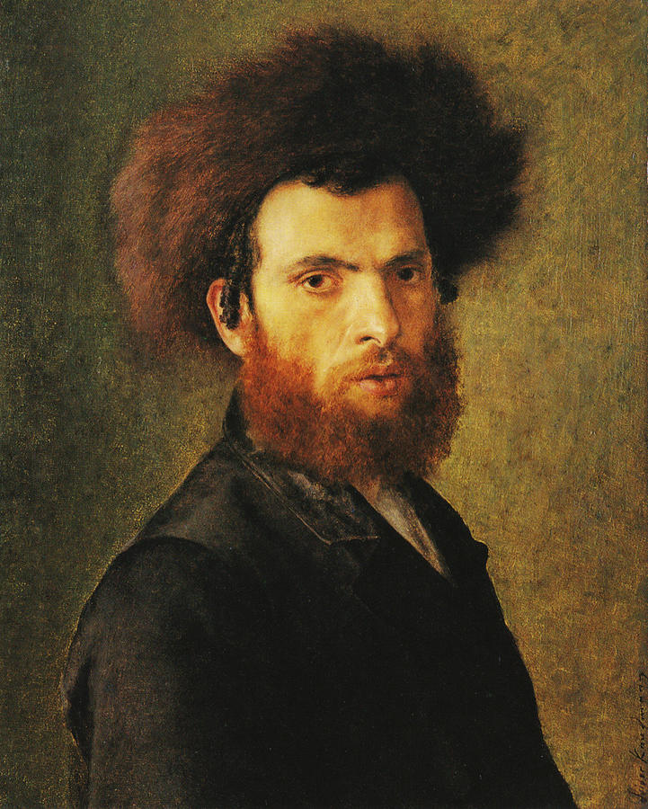 Portrait of a young Hassidic Jew Painting by Isidor Kaufmann