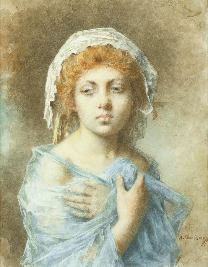 Portrait Of A Young Lady Painting by Alexei Harlamoff - Fine Art America