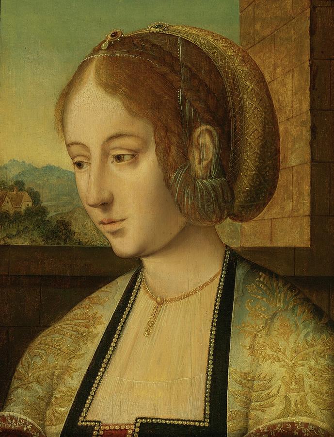 Portrait Of A Young Lady Painting by Follower Of The Master Of The Holy ...