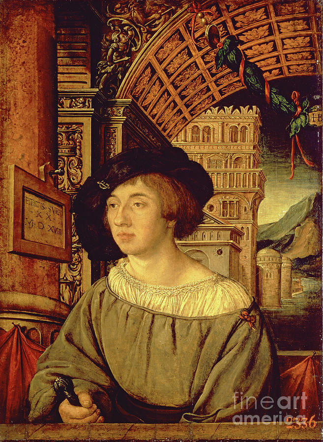 Portrait Of A Young Man, 1518 Painting by Ambrosius Holbein