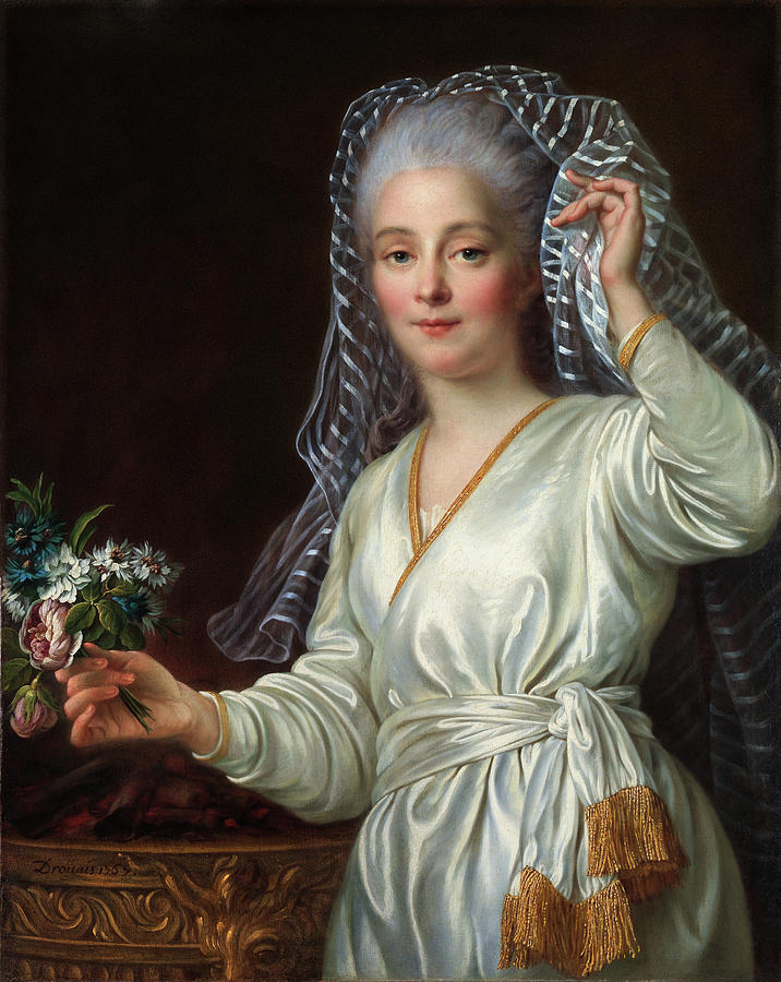 Portrait of a Young Woman as a Vestal Virgin by Francois Hubert Drouais Painting by Rolando Burbon
