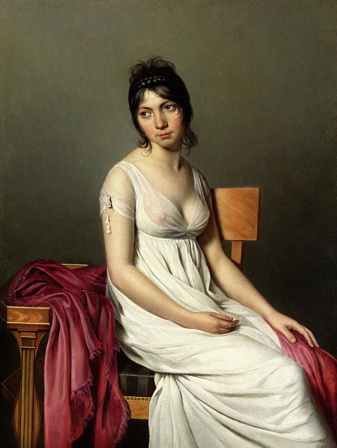 Jacques-louis David Painting - Portrait of a Young Woman in White, 1798 by Jacques-Louis David
