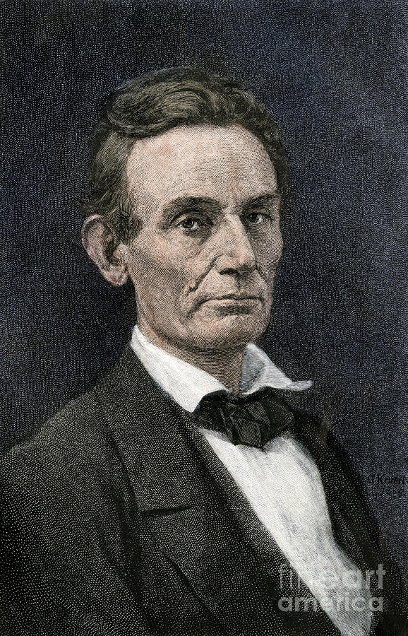 Abraham Lincoln Drawing - Portrait Of American President Abraham Lincoln (1809-1865) by American School