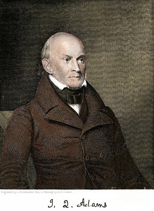 John Quincy Adams Drawing - Portrait Of American President John Quincy Adams (1767-1848) by American School