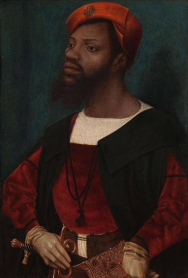 Portrait of an African Man -Christophle le More?-. Portrait of an African Man. Painting by Jan Jansz Mostaert