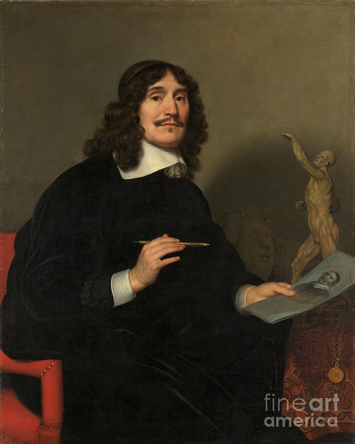 Portrait Of An Artist, 1655 Painting by Gerrit Van Honthorst