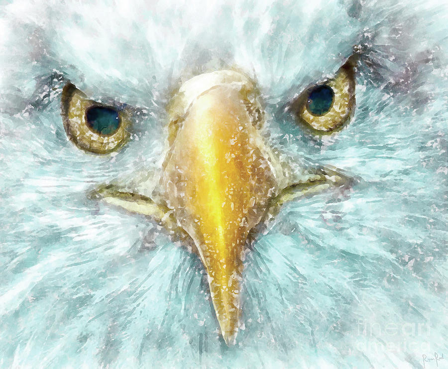 Hawk Painting - Portrait Of An Eagle by Ryan Rad