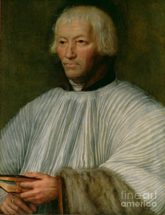 Portrait Of An Ecclesiastic Painting by Quentin Massys Or Metsys