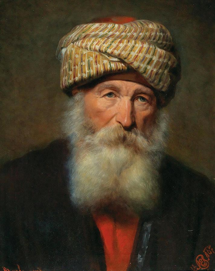 Portrait Of An Oriental Man Painting by Eduard Charlemont Portrait Of An Oriental Man Painting by Eduard Charlemont