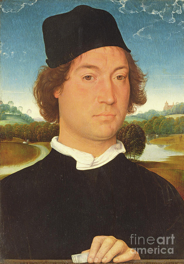 Portrait Of An Unknown Man, C.1485 Painting by Hans Memling