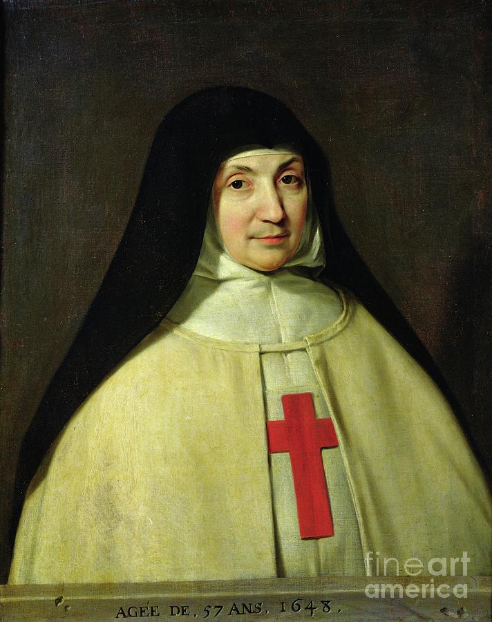 Portrait Of Angelique Arnauld Dandilly Painting by Philippe De Champaigne