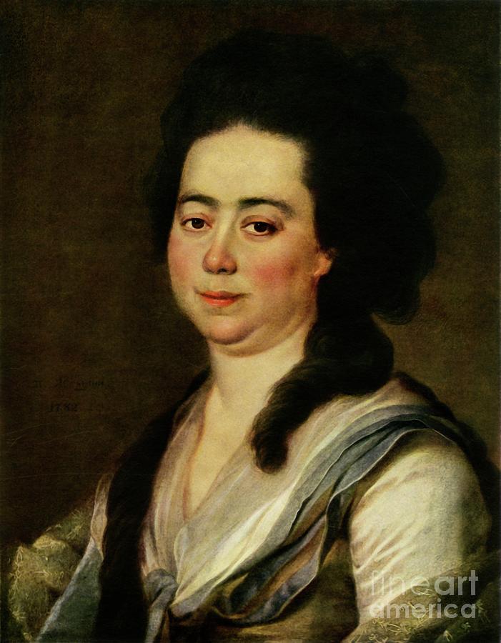 Portrait Of Anna Sergeyevna Bakunina Drawing by Print Collector