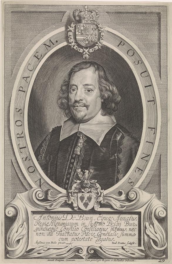 Portrait of Antonius de Brun, Paul Pontius, after Anselm van Hulle ...