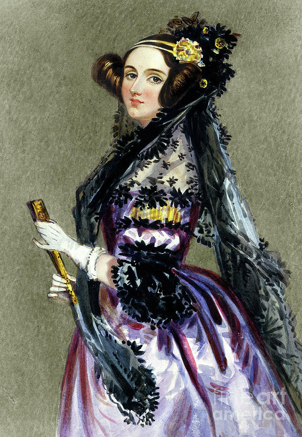 Portrait of Augusta Ada King,Countess of Lovelace Drawing by Alfred
