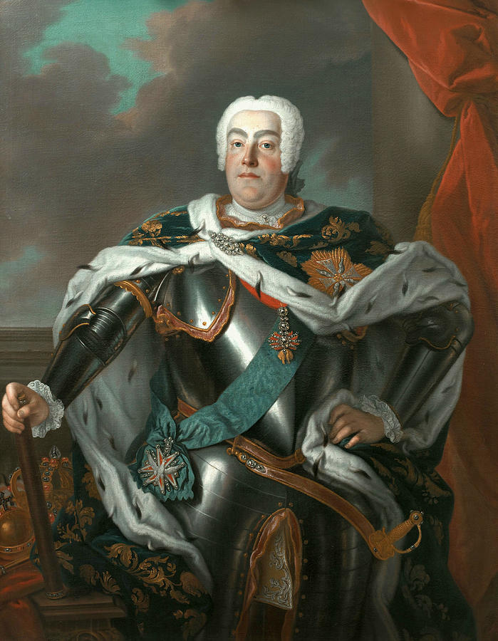 Portrait of Augustus III of Poland Painting by Louis de Silvestre