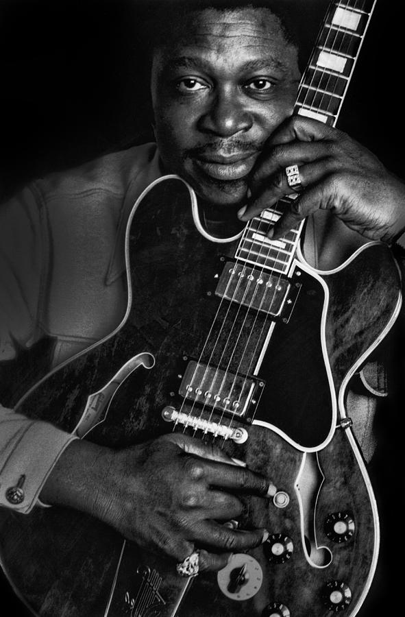 Black And White Photograph - Portrait Of BB King by John Shearer