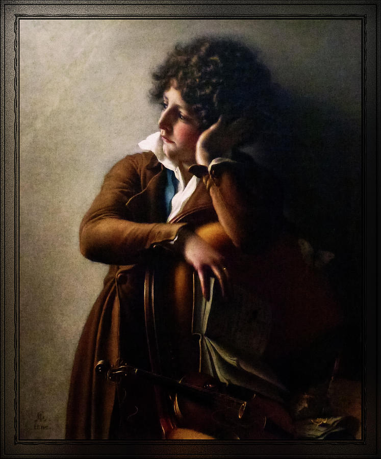 Portrait of Benoit Agnes Trioson by Anne Louis Girodet de Roussy Trioson Painting by Rolando Burbon