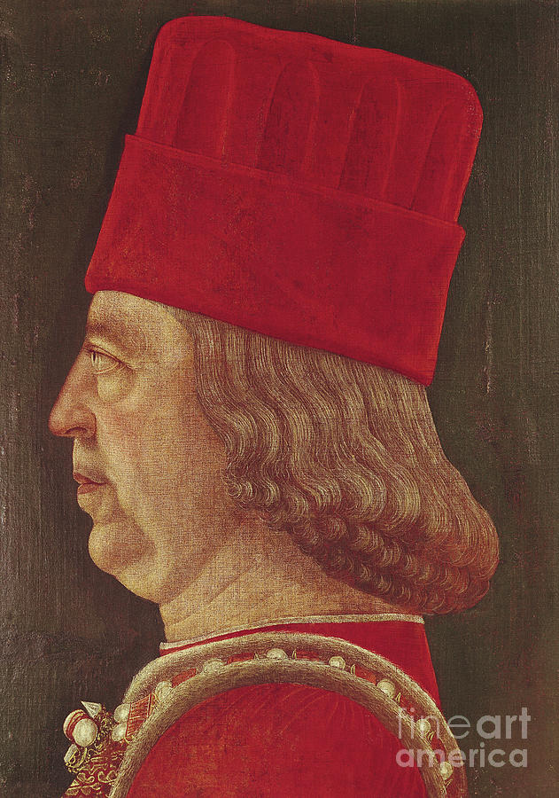 Portrait Of Borso Deste, Prince Of Ferrara Painting by Baldassare D Este