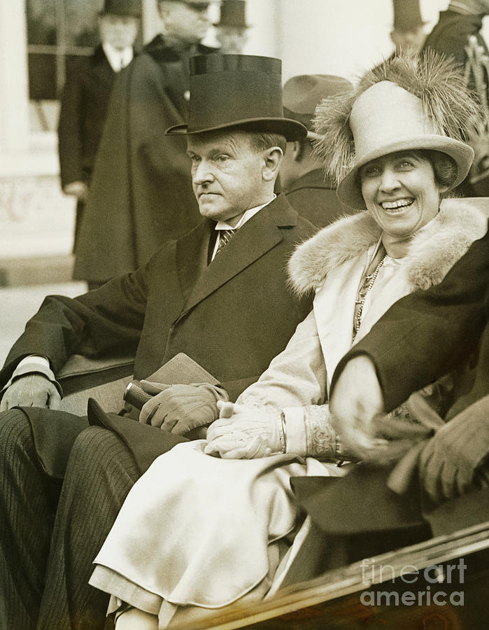 Portrait Of Calvin And Grace Coolidge Photograph by Bettmann
