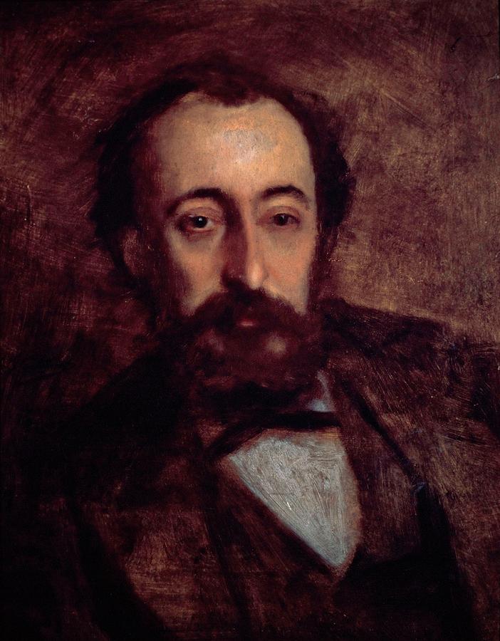 Portrait of Camille Saint-Saens, 1870, Oil on canvas. Painting by Gustave Jean Jacquet -1846-1909-