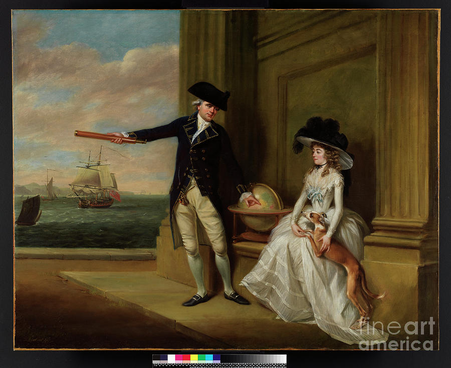Portrait Of Captain And Mrs Hardcastle, 1785 Painting by John Russell