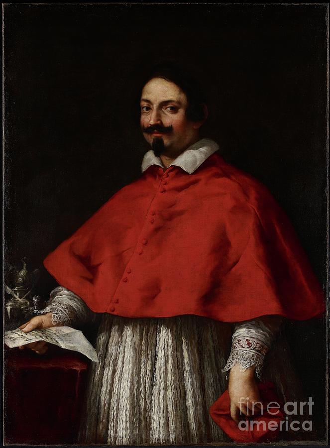 Portrait Of Cardinal Pietro Maria Borghese, C.1633-35 Painting by Pietro Da Cortona