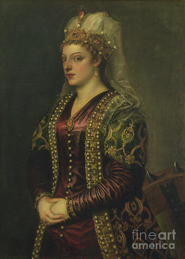 Titian Painting - Portrait Of Caterina Cornaro, Wife Of James II Of Cyprus by Titian