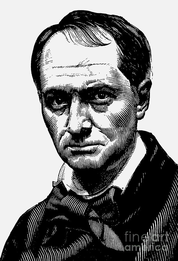 Portrait of Charles Baudelaire engraving, 19th century Drawing by ...