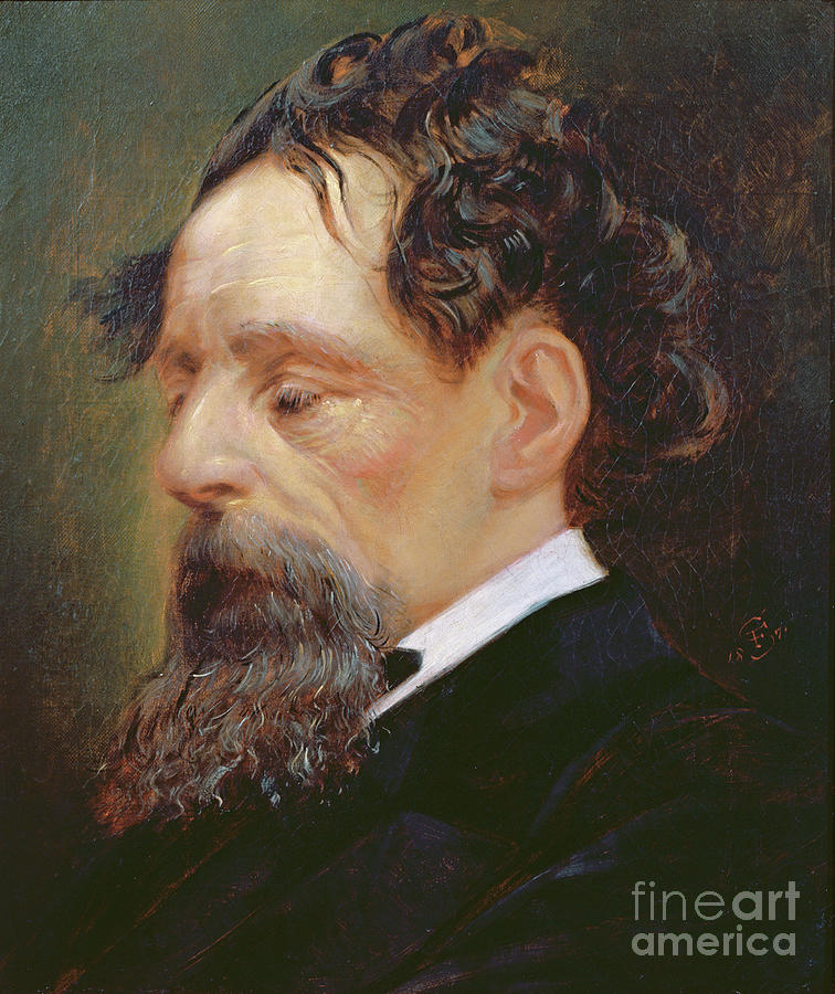 Portrait Of Charles Dickens Painting by Frederick Sargent - Fine Art ...