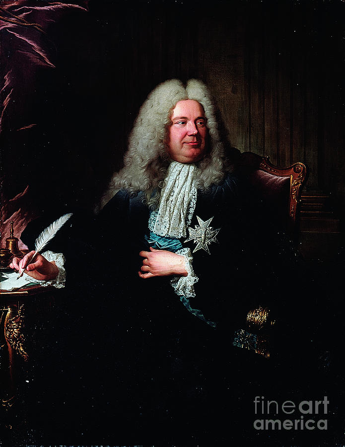 Portrait Painting - Portrait Of Charles-gaspard Dodun, Marquis Dherbault by Hyacinthe Francois Rigaud