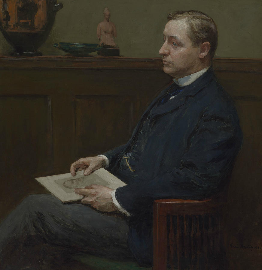 Portrait of Charles Lawrence Hutchinson Painting by Gari Melchers