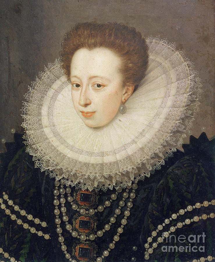 Portrait Of Christine Of Lorraine Painting by French School - Fine Art ...