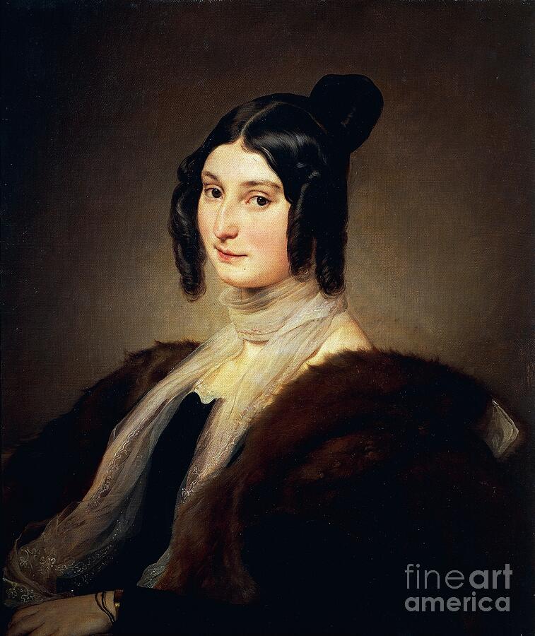 Portrait Of Clara Maffei By Francesco Hayez Painting by Francesco Hayez ...