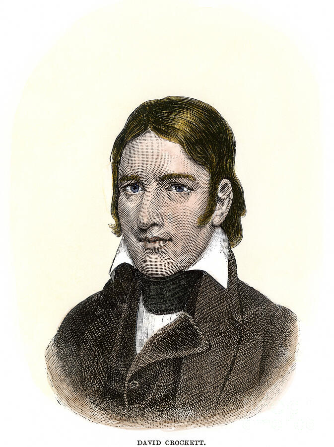 Portrait Of Davy Crockett (1786 -1836) Drawing by American