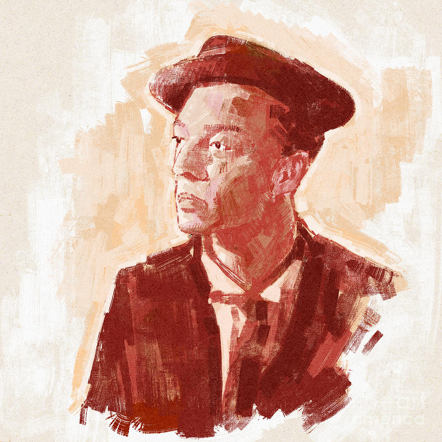 Buster Keaton Painting - Portrait Of Director And Actor Buster Keaton by Alessandro Lonati