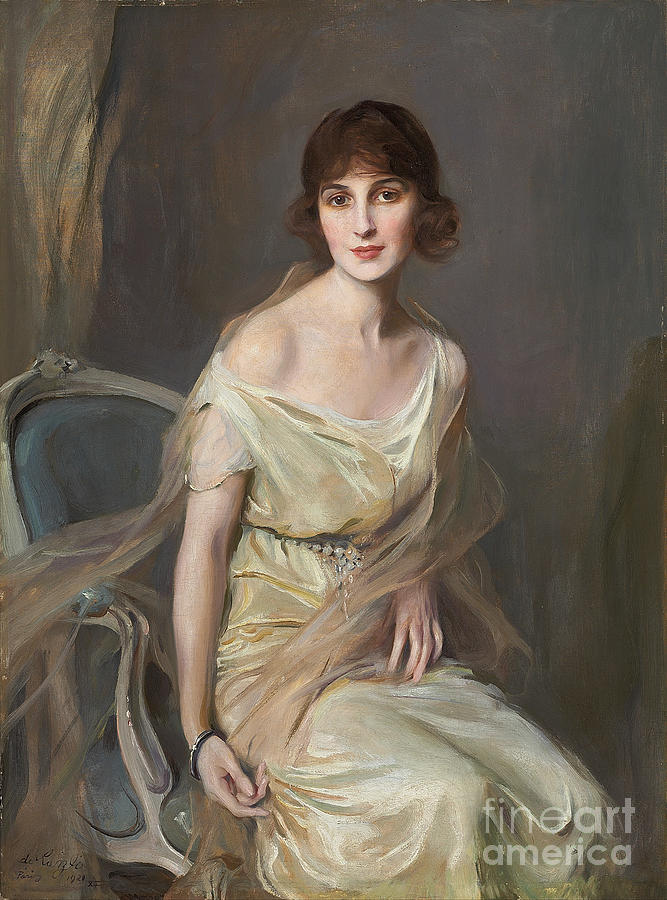 Portrait Of Dona Maria Mercedes De Alvear, 1921 Painting by Philip Alexius De Laszlo